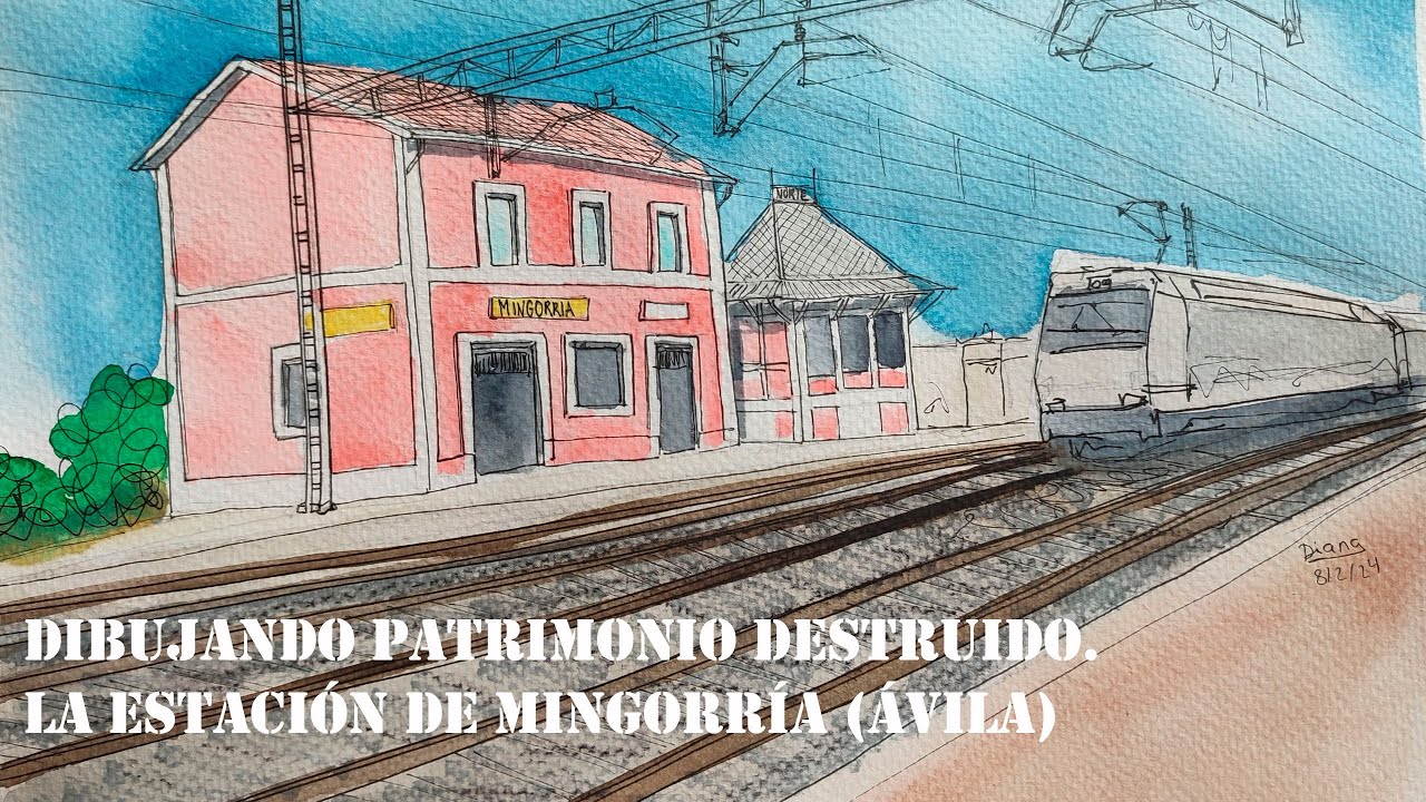 Homenaje a la Estación de Mingorría, derribada ayer 😡 #drawing #train #painting #art #artwork
