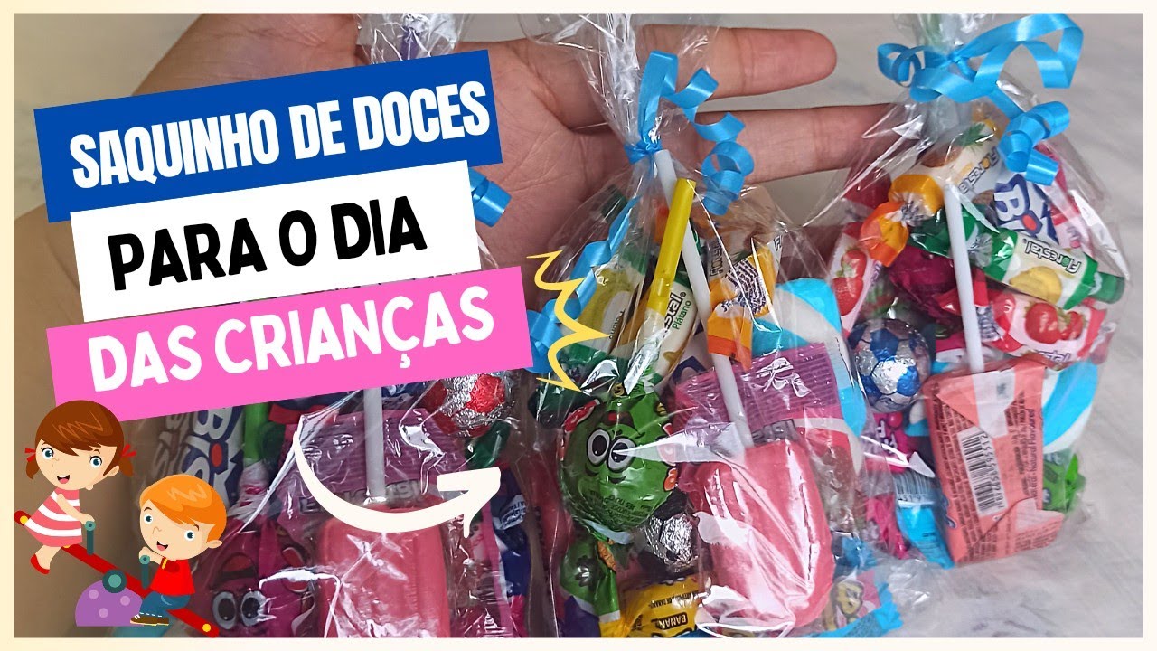 SAQUINHO DE DOCES PARA O DIA DAS CRIANÇAS/FESTA/ANIVERSÁRIO.