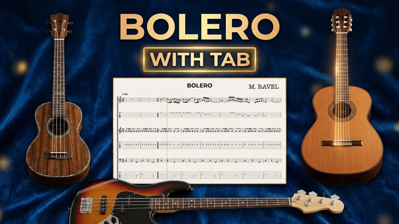 Maurice Ravel: BOLERO/Easy Ensemble Version (Ukulele, Guitar & Bass) #livingscore #easyensemble