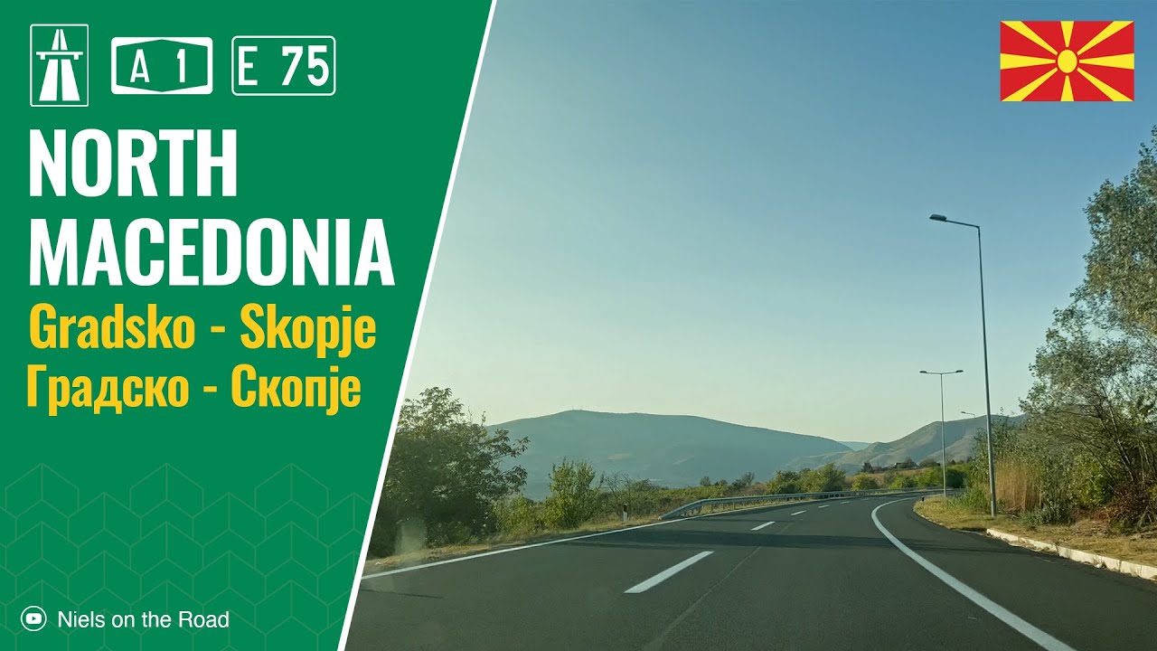 Driving in North Macedonia: A1 E75 from Gradsko to Skopje / Градско - Скопје