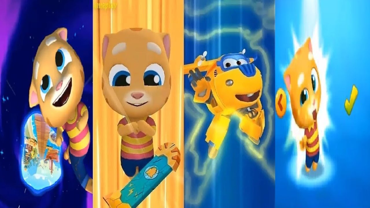 Talking Tom Gold Run First Version VS TALKING TOM GOLD RUN 2 Tom Hero Dash Super Wings : Jett Run
