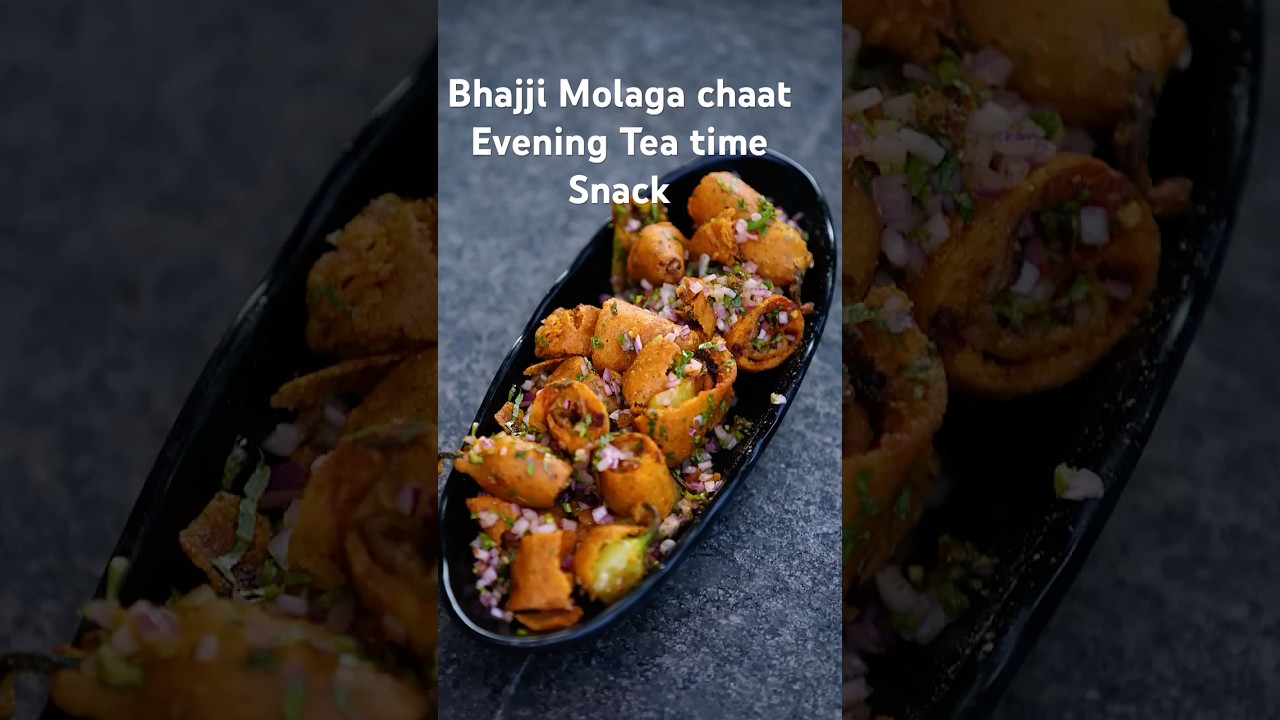 Double Roast Chilli Bhajji chat | #shorts | chef venkatesh bhat | monsoon snacks | good  street food