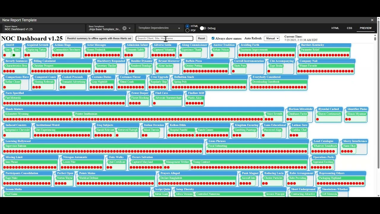 Tactical RMM Reporting - NOC Dashboard 1.25