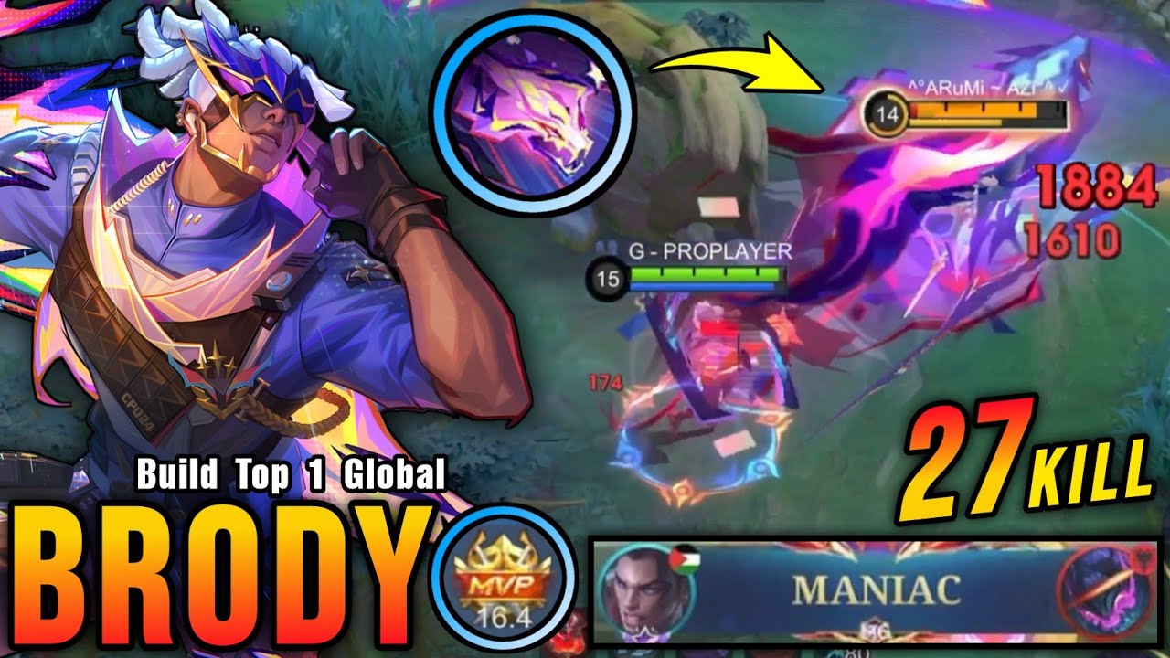 27 Kills + MANIAC!! Neobeast Brody The Killing Machine!! - Build Top 1 Global Brody ~ MLBB