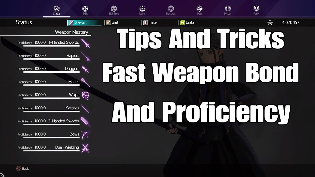 Sword Art Online Alicization Lycoris Fast Weapon Proficiency And Bond