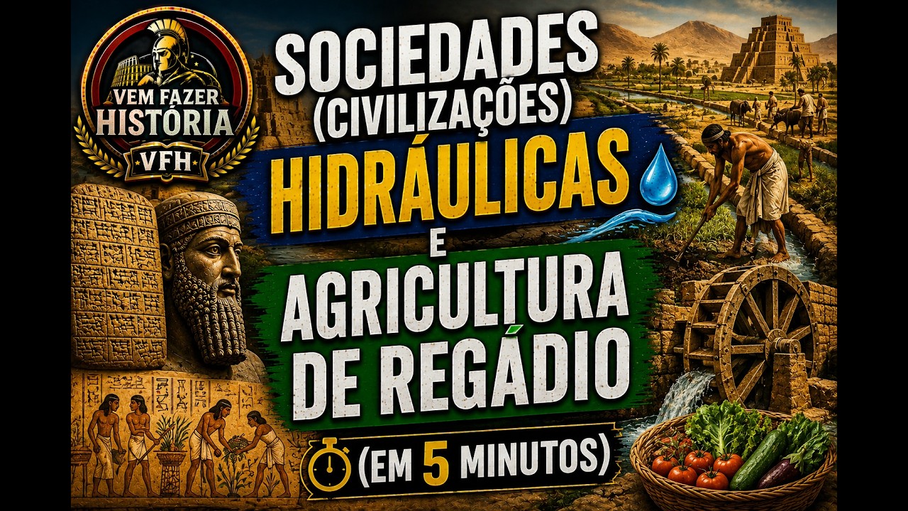 SOCIEDADES (CIVILIZA&Ccedil;&Otilde;ES) HIDR&Aacute;ULICAS e AGRICULTURA DE REGADIO (em 5 minutos)