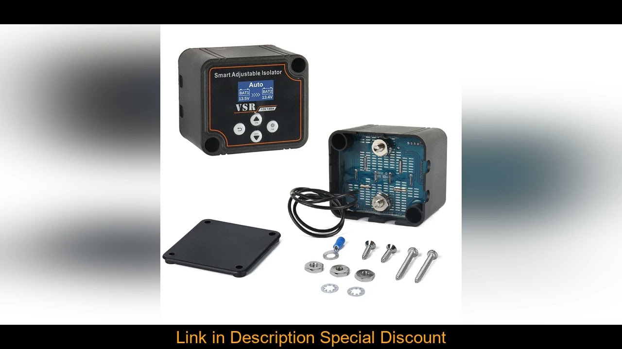 3/5/7m Adjustable Voltage Dual Battery Isolator 12V 140Amp VSR for Lithium & Lead-Acid Battery Car A