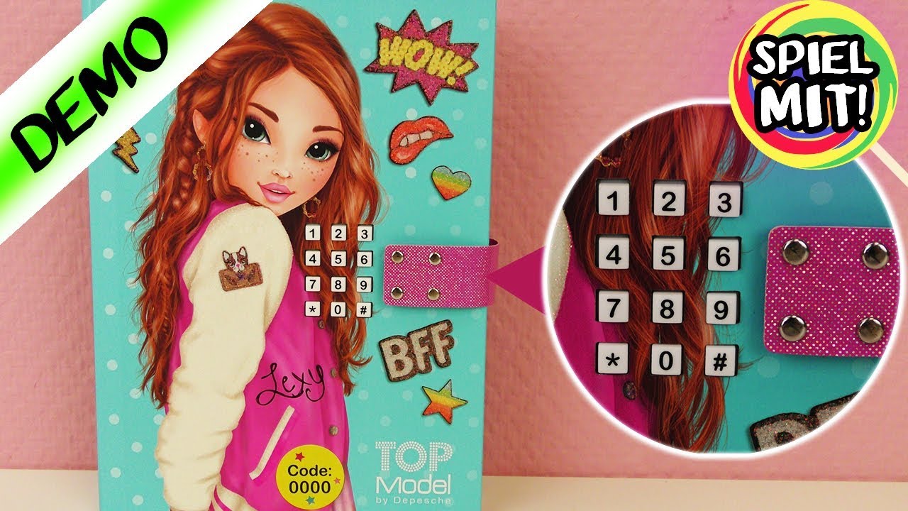 TOPMODEL Tagebuch mit CODE und Sound Depesche Diary | Wie kann man den Code ändern? Spiel mit mir