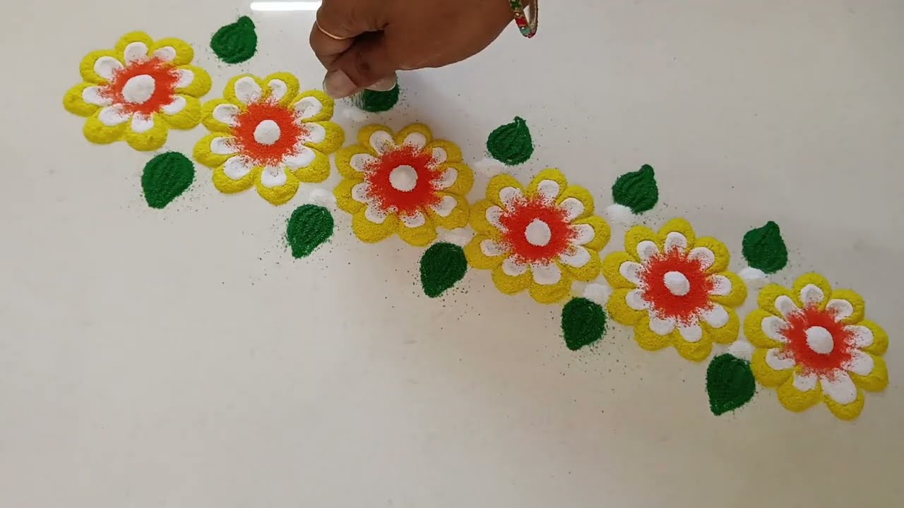 Margshirsh guruwar sathi border rangoli #rangoli #easyrangoli #trending 