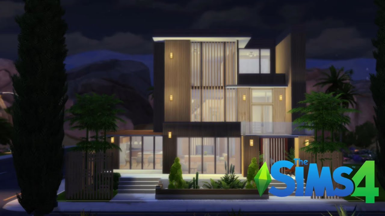Modern Minimalist Warmwood Home | No CC | Sims 4 Speed Build