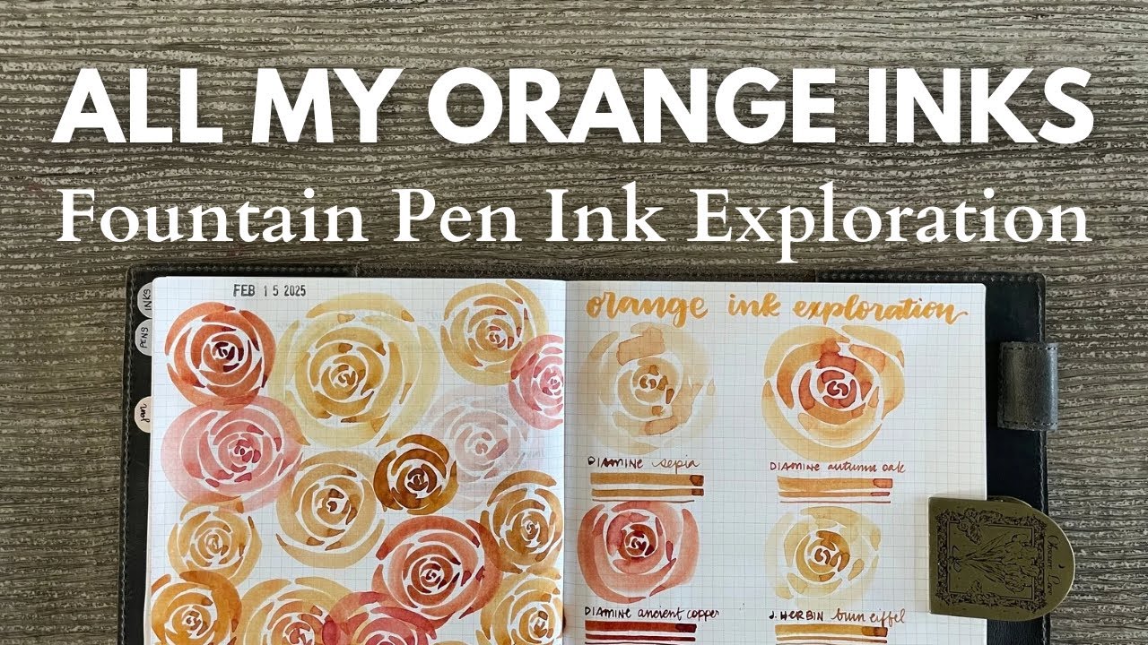 Fountain Pen Ink Exploration // ALL MY ORANGE INKS #fountainpenink
