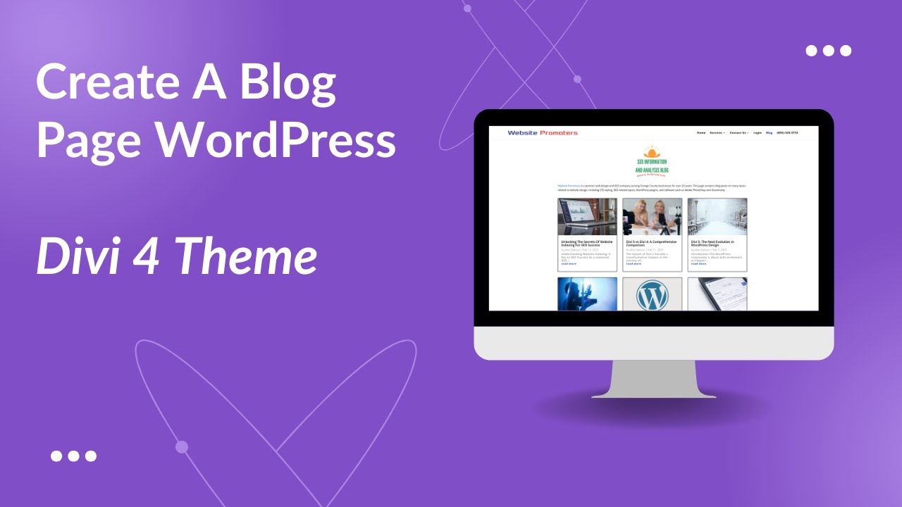 How to create a blog page using WordPress - Divi 4 Theme