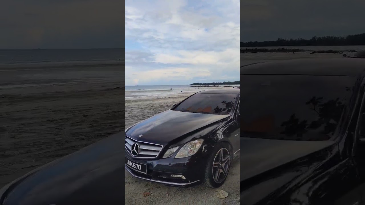 Mercedes E-Class Coupe C207 fun driving along the beach. #subscribe #W207 #oldisgold