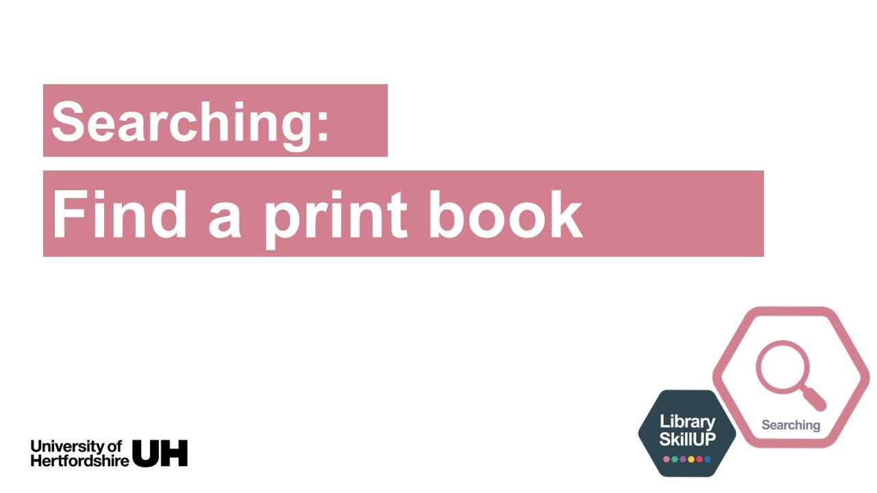 Find a Print Book using Library Search