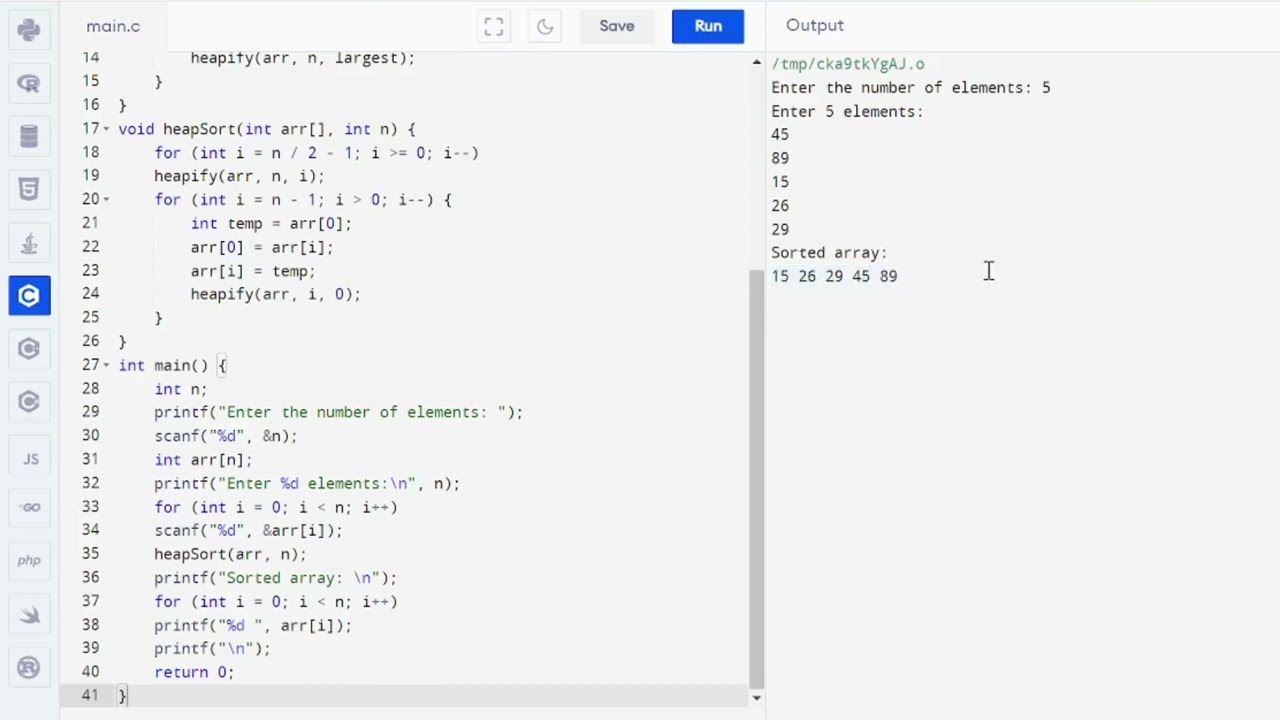 C Program to Implement Heap Sort || Heap Sort Code in C || Coding Guide for Beginners #programming