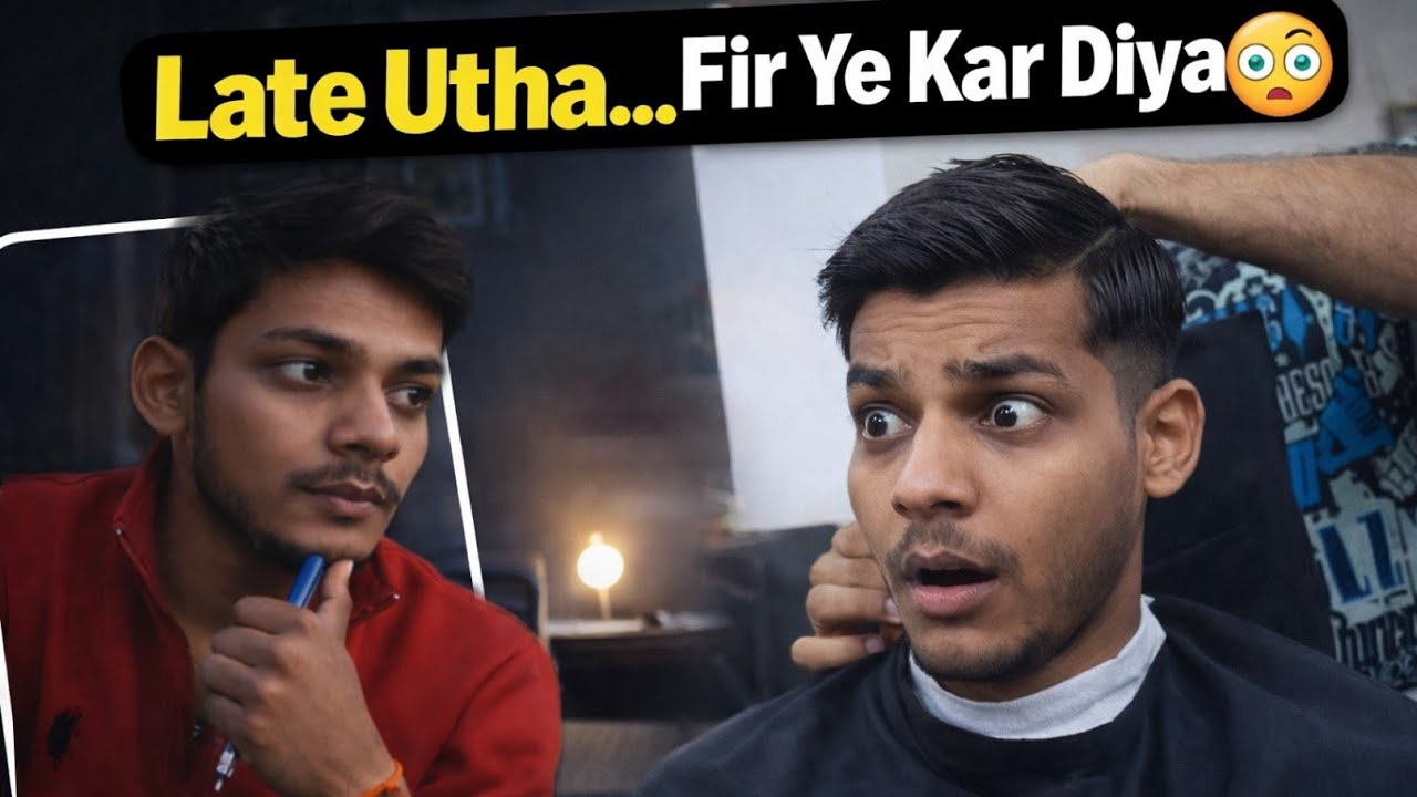 Late Utha, mummy ne khana Dene se mana kar diya😭Shaam Ko Haircut Karane Nikala #dailyvlog #haircut