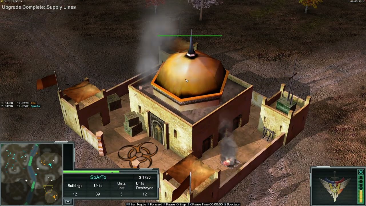 Generals Zero Hour 1v1 against Rex by SpArTo!