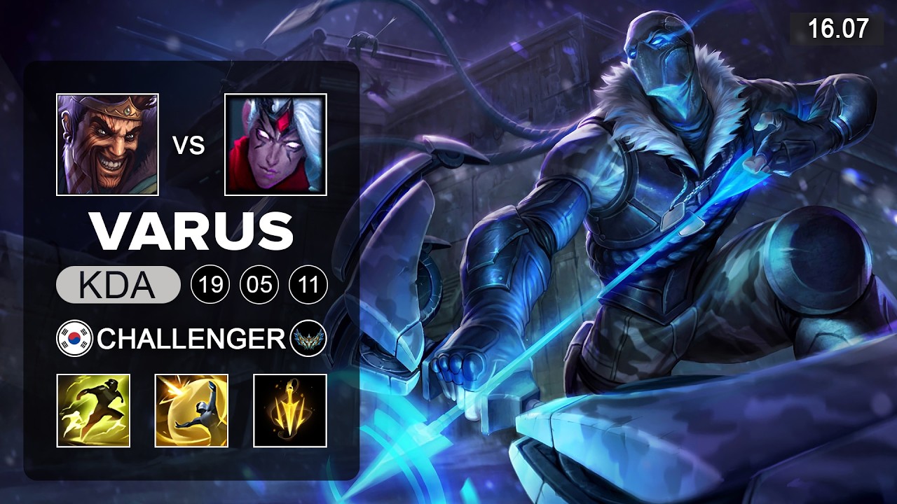 Varus vs Draven ADC - KR Challenger - Patch 16.07 Season 16