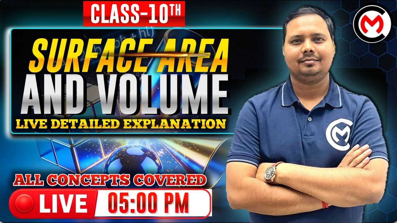 Class 10 Maths LIVE 🔴 | Surface Areas & Volumes | Board Special Revision | Today at 5 PM | CBSE 2026
