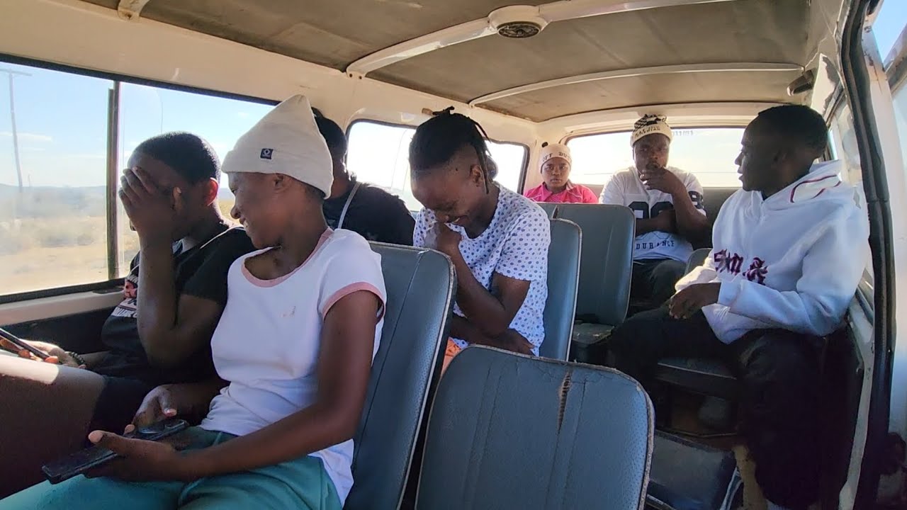 Kagiso, Malome Kat and Lucas on their way to town