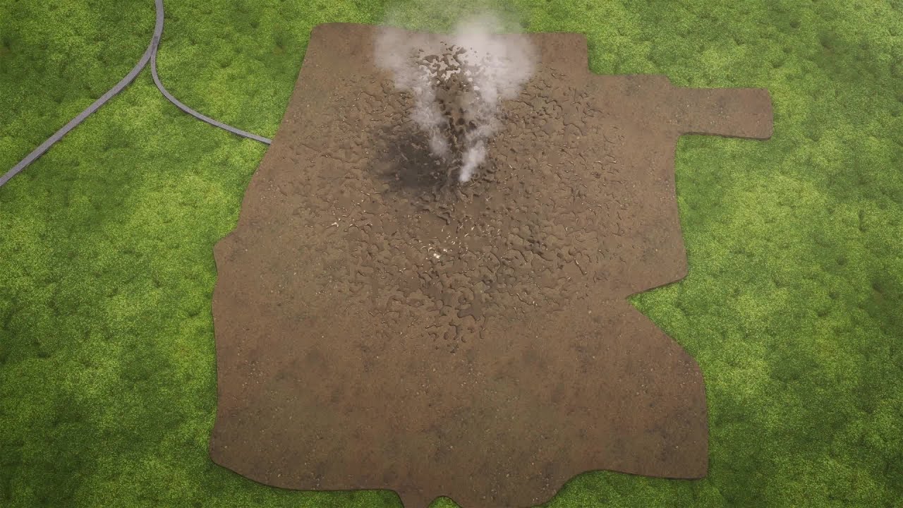 Mud volcano still producing mud flow after 15 years