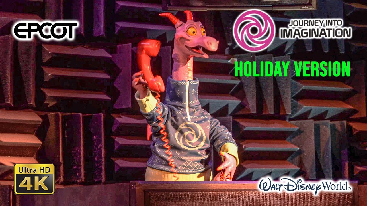 2020 12 30 Journey into Imagination with Figment with Holiday Overlay On Ride Low Light 4K POV EPCOT