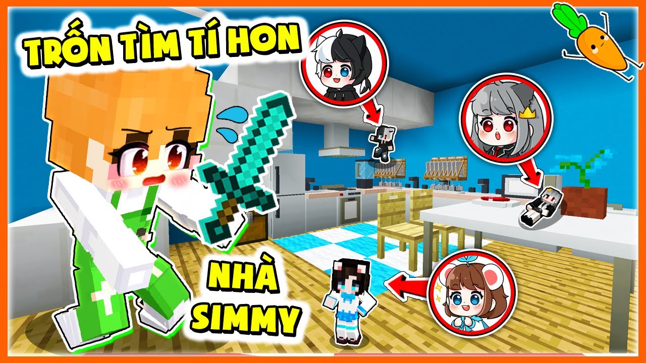 Kamui Và Hero Team Thử Thách TRỐN TÌM TÍ HON Tại Nhà Gấu Tuyết Mèo Simmy Trong Làng Hero Team