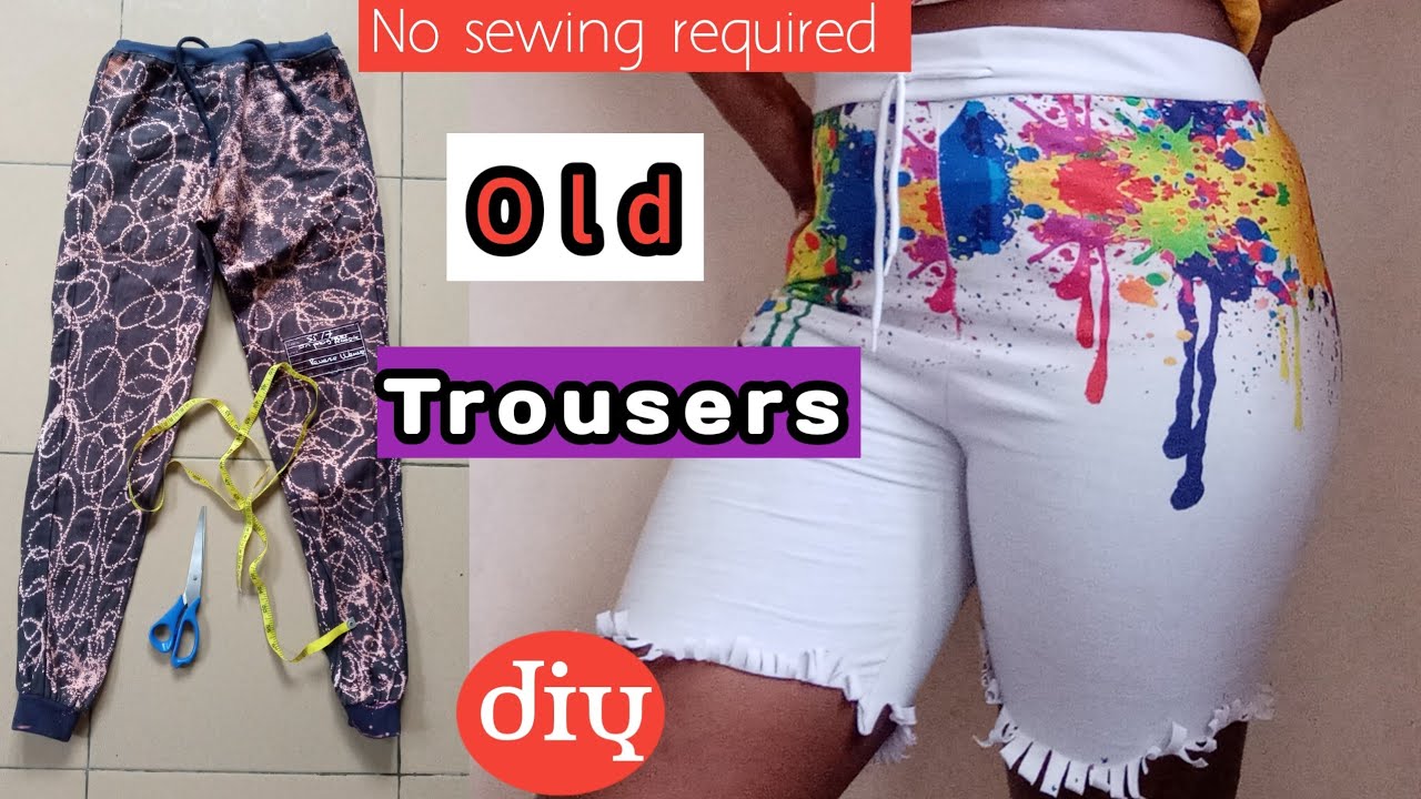 DIY Old trousers transformation to a lovely short | lovely transformation from old to new (diy)