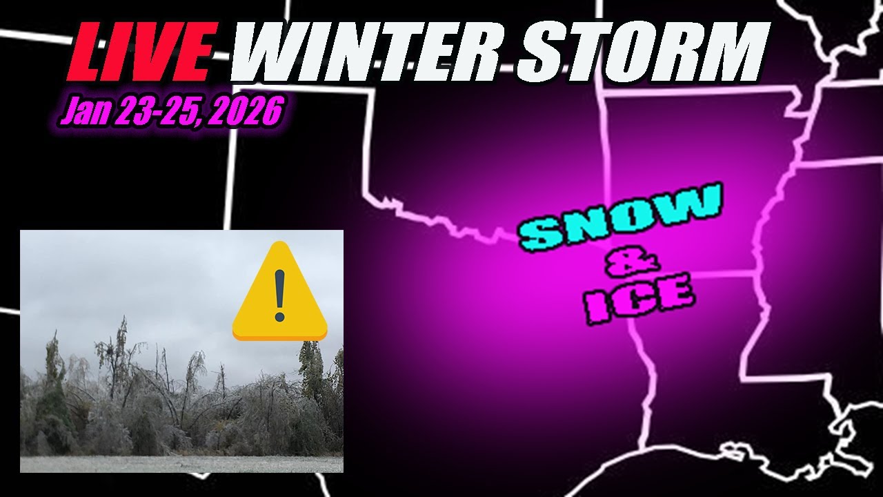 HISTORIC WINTER STORM - Texas/Arkansas/Louisiana - LIVE STORM CHASER