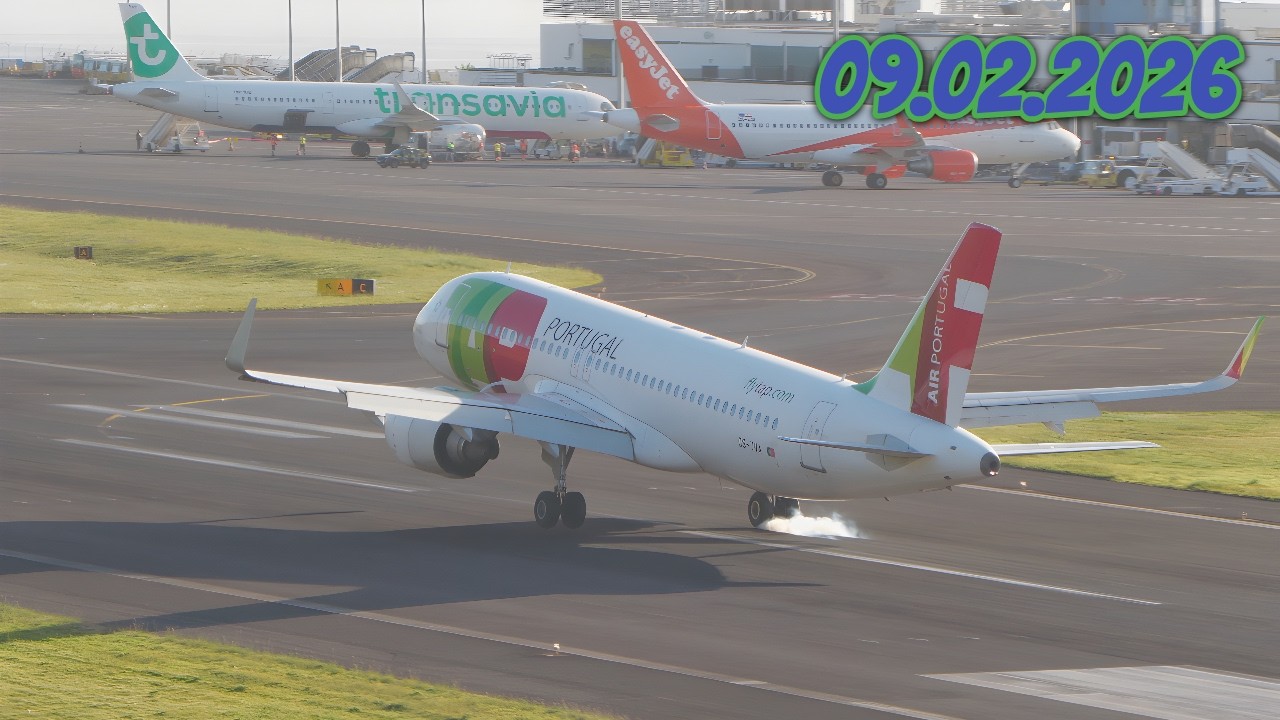 Madeira Airport Landings and Takeoffs 09.02.2026