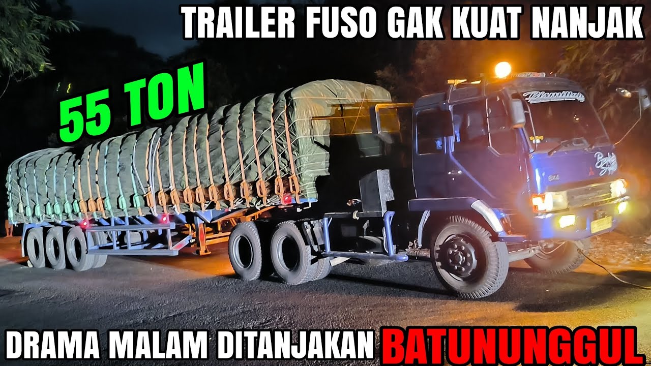 Maju Gak Kuat Mundur Susah Ditarik Gagal, Drama Trailer Fuso Tak Bisa Taklukan Tanjakan Batununggul