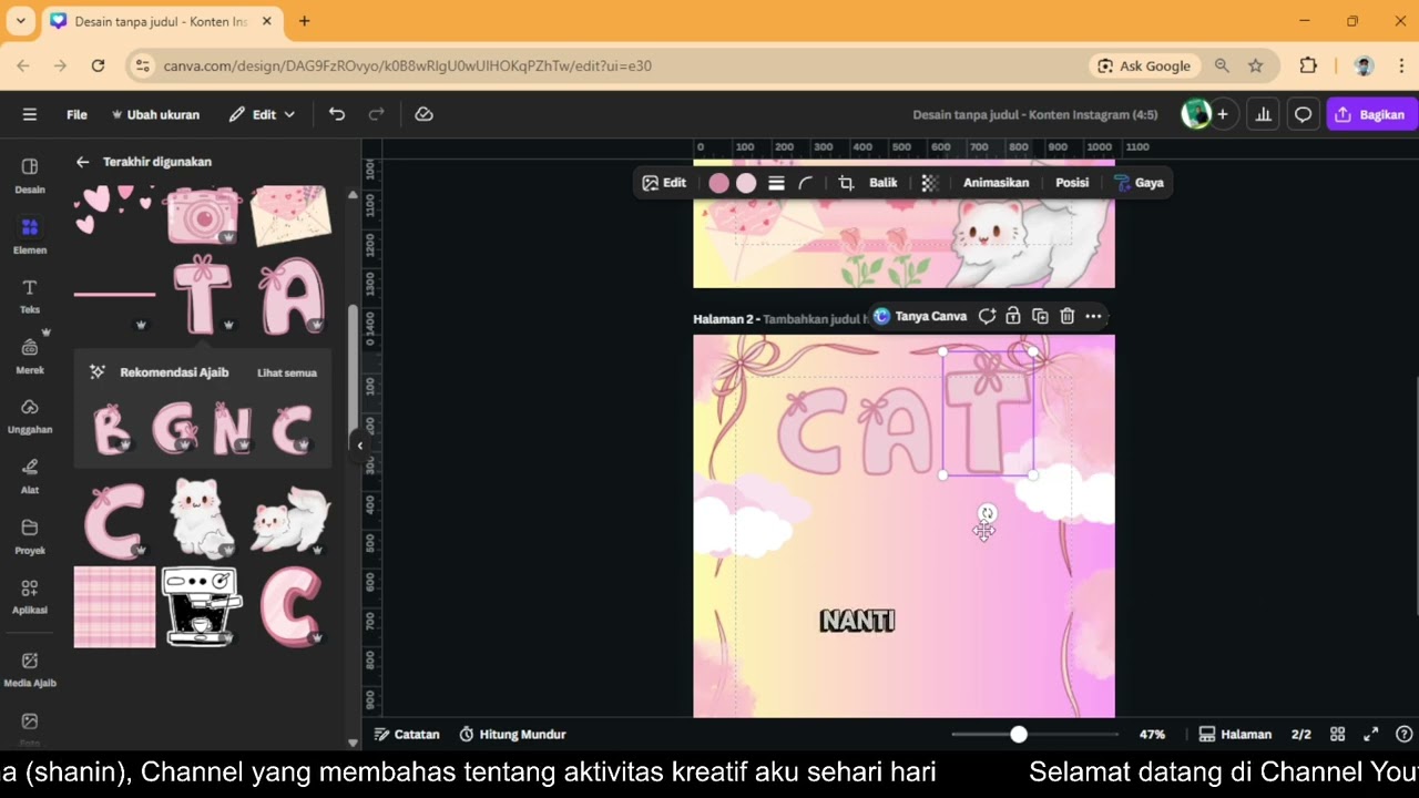Membuat kreasi bersama Shanin dengan menggunakan aplikasi #canva , semoga bermanfaat ya guyss:D