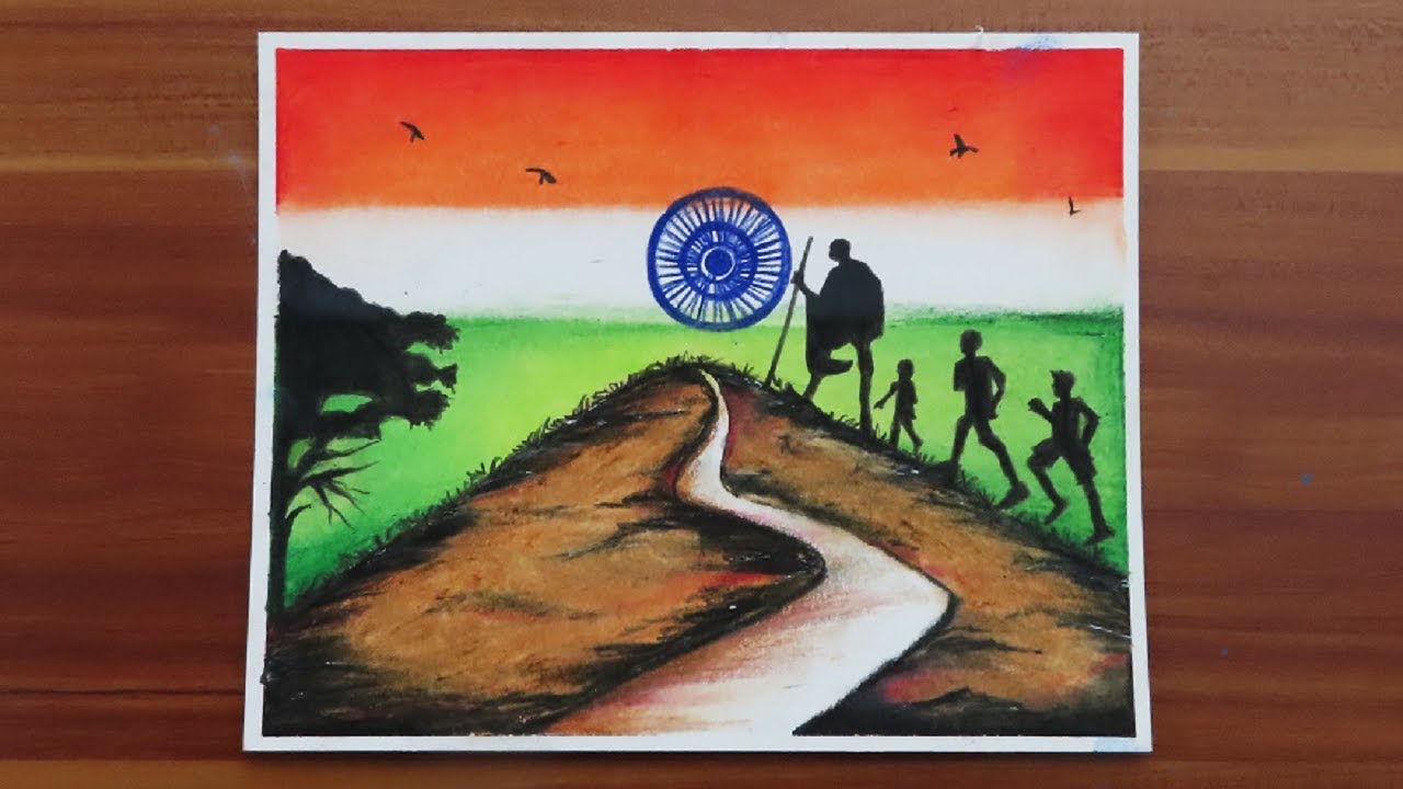 Independence Day Drawing With Oil Pastel || Republic Day Drawing