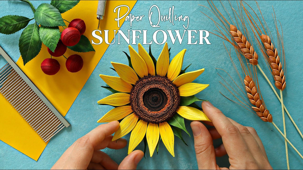 Making a Paper Sunflower 🌻 Summer Paper Art Project 🌞 Relaxing Art