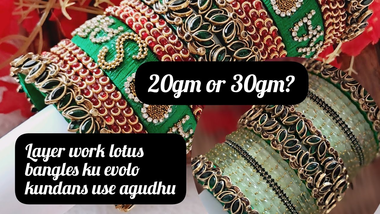 Lotus bangles ku evolo kundan தேவை/2.4 bangle size/rate/Bridal set #viralvideo #ytviral #shortsfeed