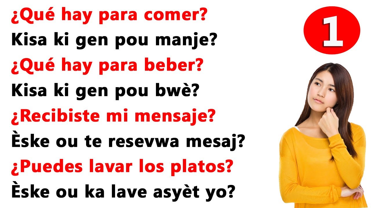 Parte 1 || Mejora tu español y criollo haitiano en minutos | Español -Créole