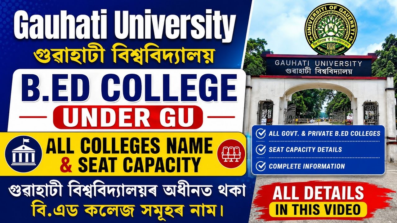 B.Ed Colleges Name Under Gauhati University | B.Ed Admission 2026 gauhati university 