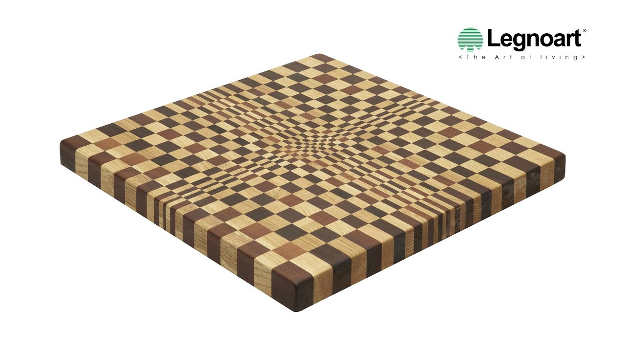 VEGA - Mosaic Chopping Block in Natural Oak and Heat-Treated Wood