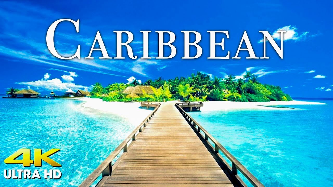 FLYING OVER CARIBBEAN (4K UHD) Beautiful Nature Scenery with Relaxing Music | 4K VIDEO ULTRA HD