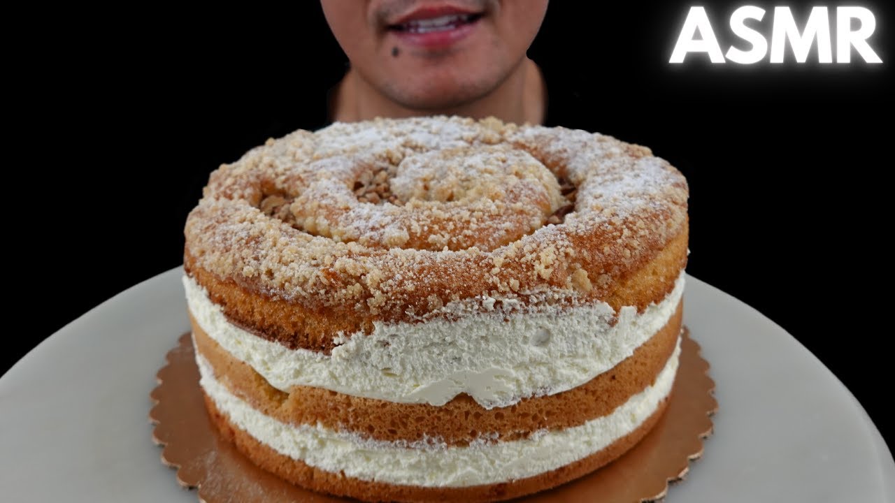 ASMR | 3 Layer Peach Cake | The Hangry Mole