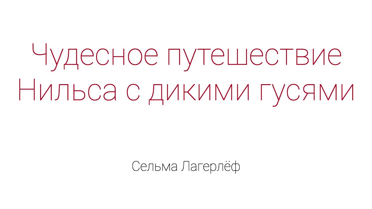Чудесное путешествие Нильса с дикими гусями
