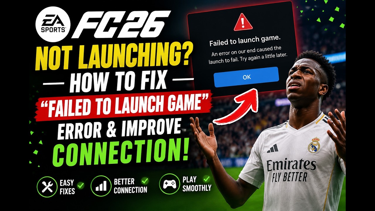 FC 26 Not Launching? How to Fix &ldquo;Failed to Launch Game&rdquo; Error & Improve Connection