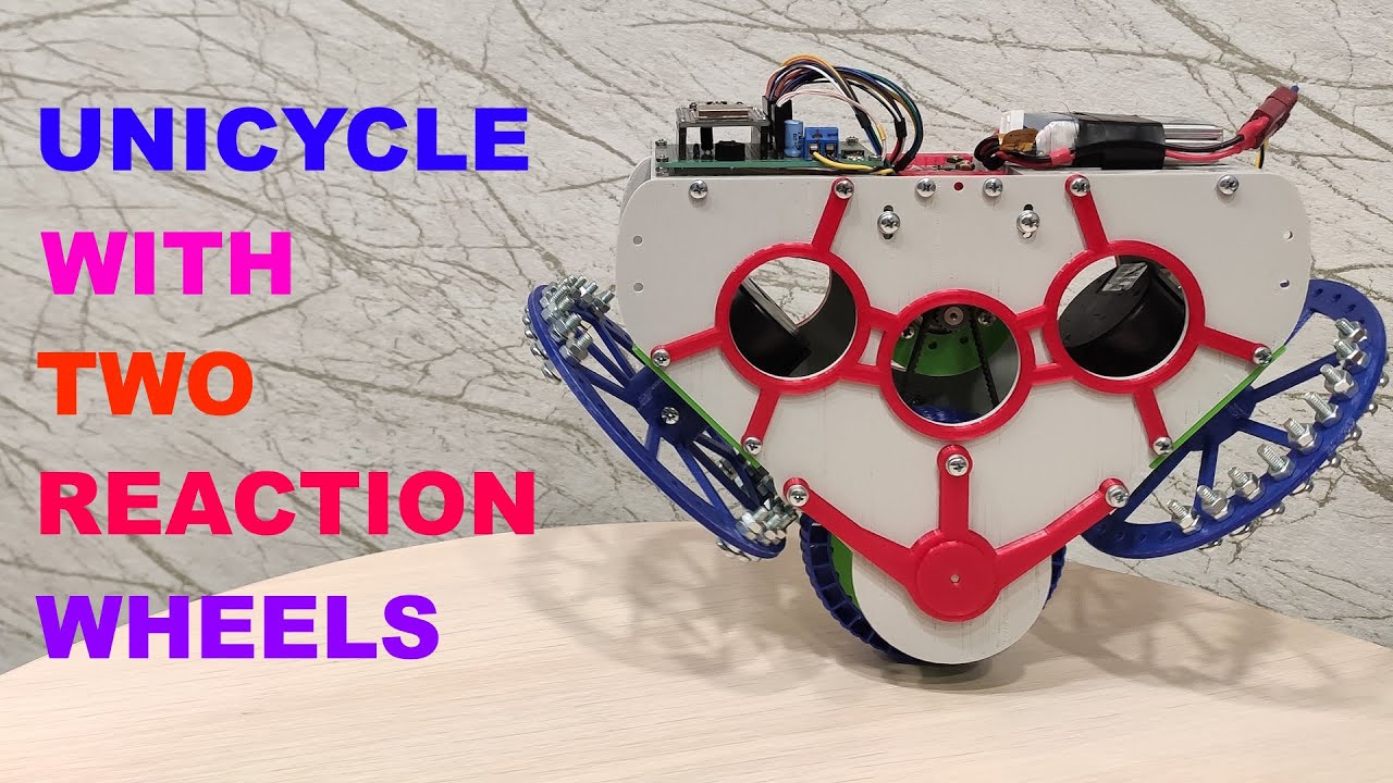 Unicycle with two reaction wheels