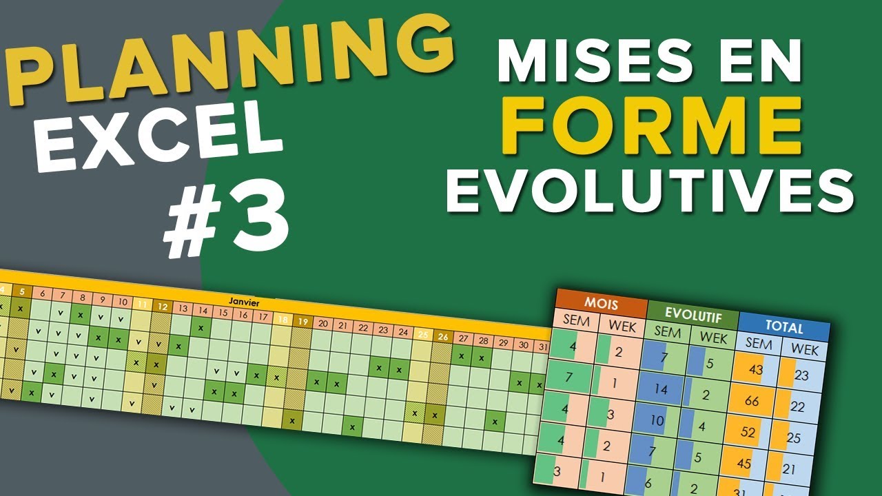 Mettre en forme un calendrier Excel - Créer un Planning Tuto Partie 3