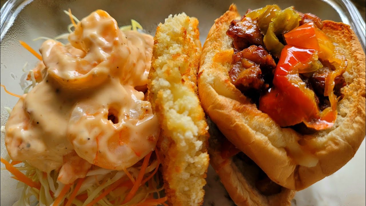 Sandwich au tempeh, oeuf panko et crevettes