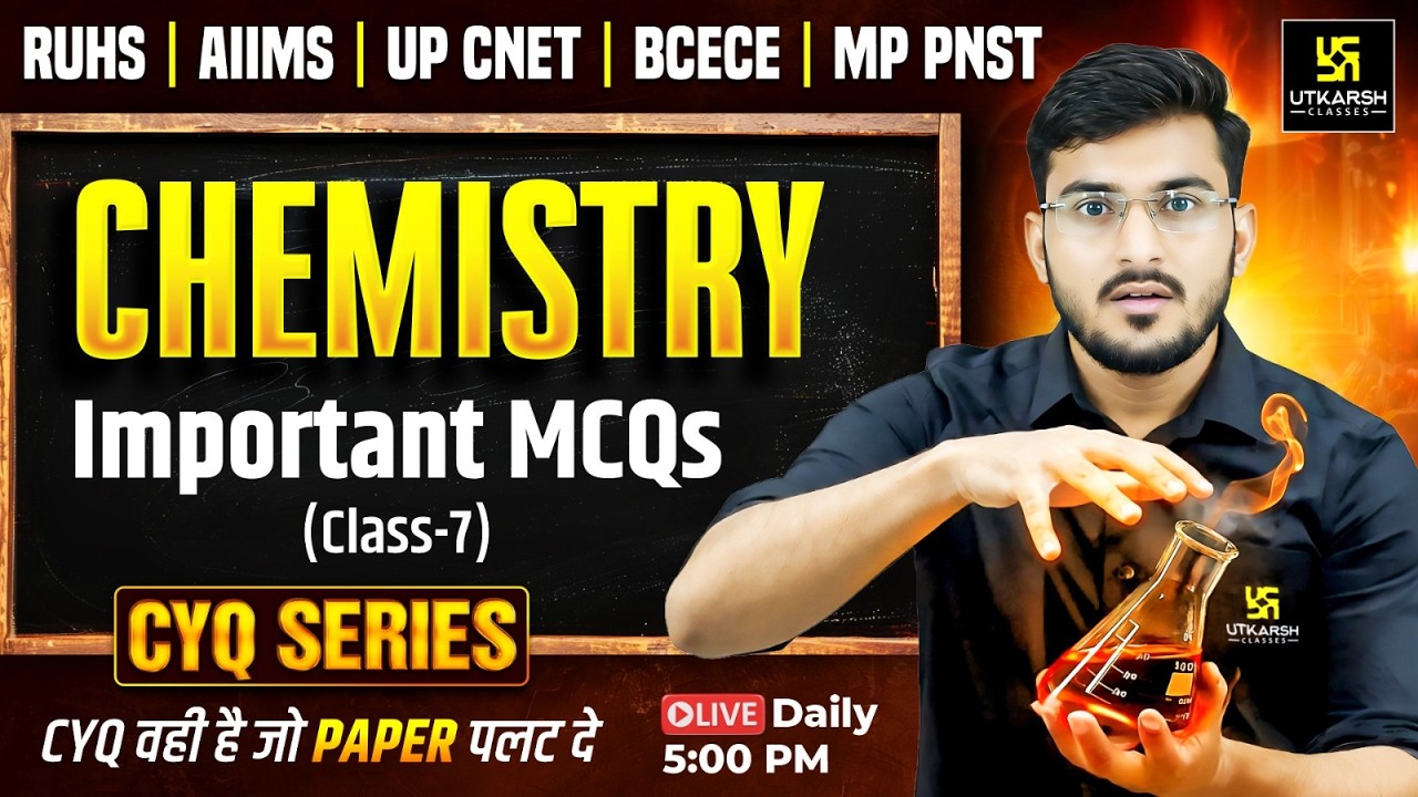 CYQ Series | Chemistry #27 Important MCQs | BSc Nursing & Paramedical Entrance Exams | Manohar sir