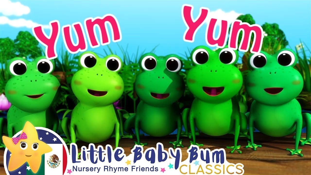 Cinco Ranitas | Canciones Infantiles | Dibujos Animados | Little Baby Bum en Espa&ntilde;ol Latino