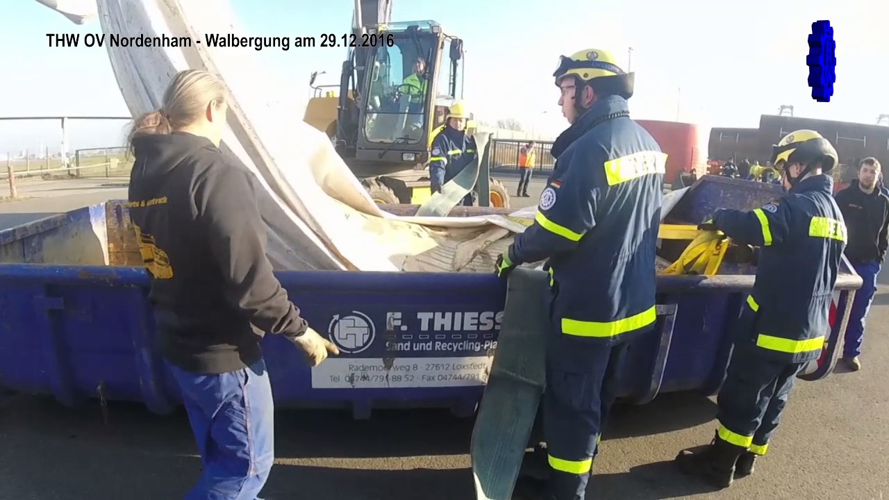 THW Nordenham: Wal-Bergung in Blexen 29.12.2016 HD