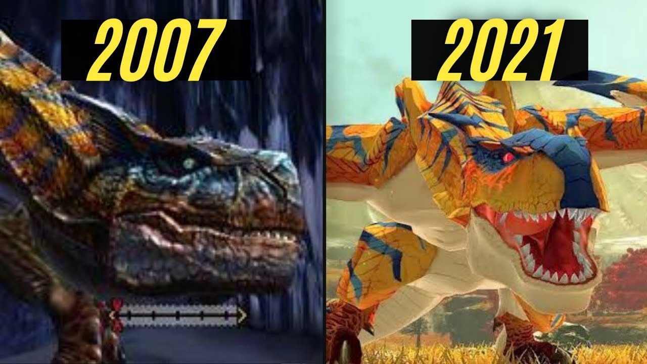 Tigrex Evolution in Monster Hunter  モンスターハンター ティガレックス 2007 - 2021