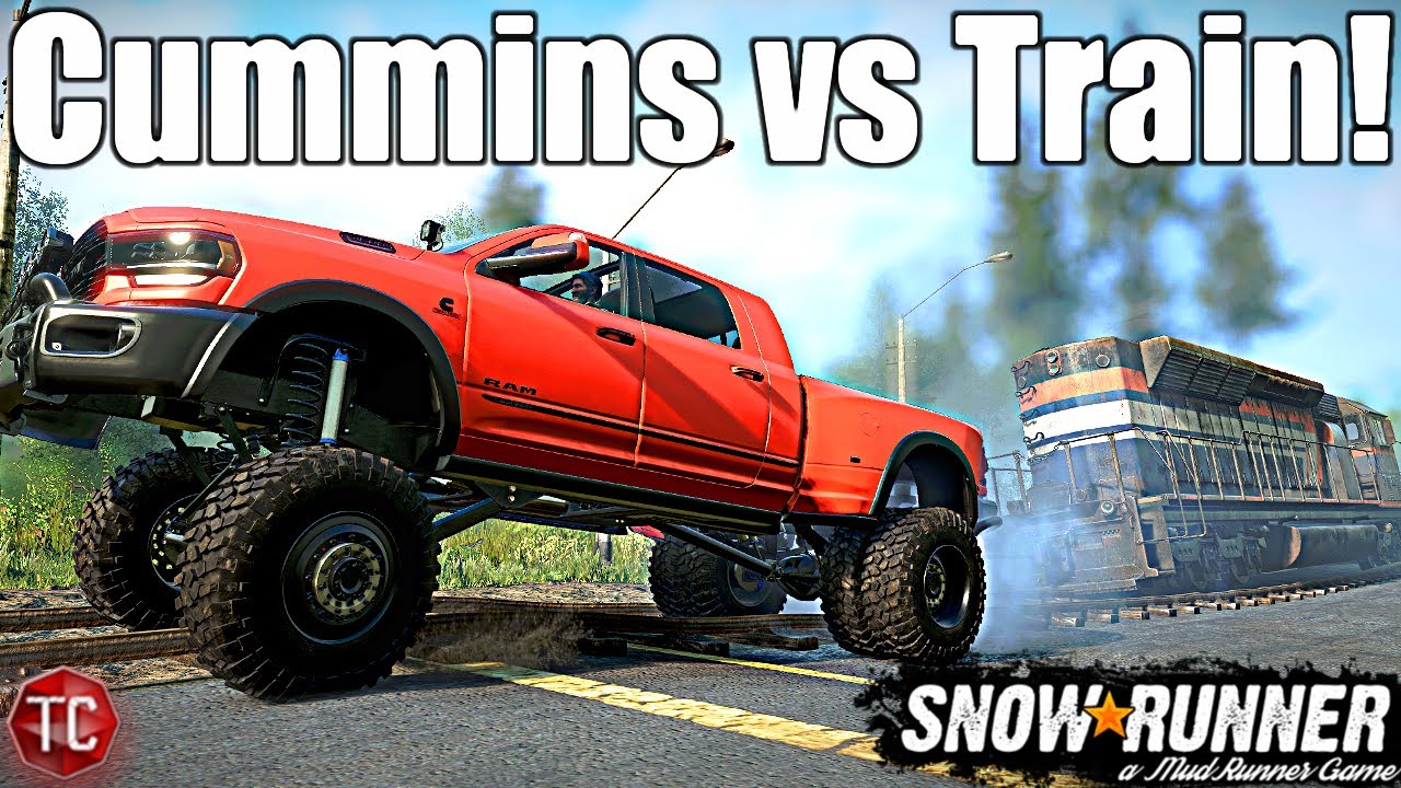 SnowRunner: Ram 3500 Mega Cab Cummins vs LOCOMOTIVE!!